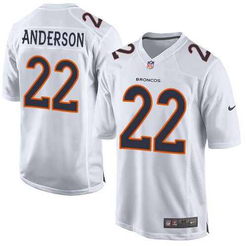 Nike Broncos #22 C.J. Anderson White Men's Stitched NFL Game Event Jersey